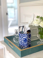 Cobalt Floral Bin set