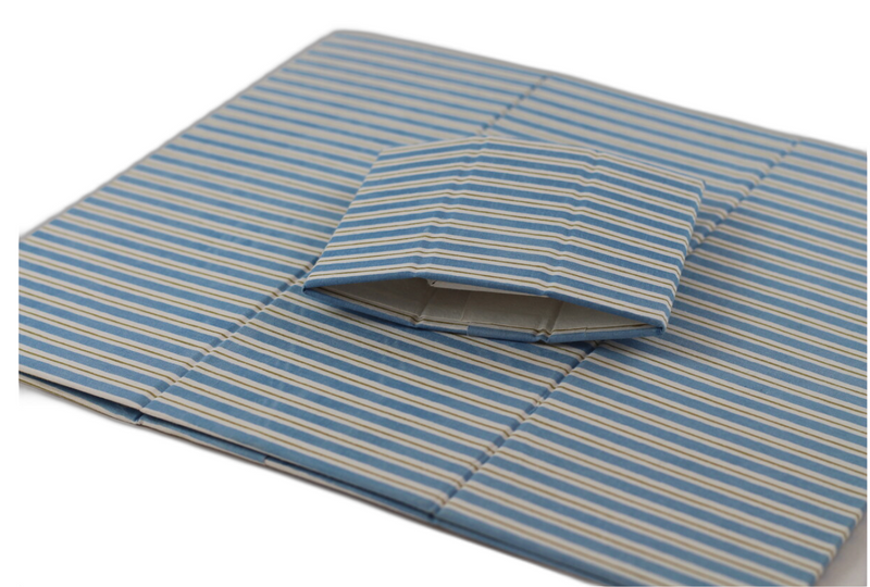 Blue Pin Stripe Bin Set